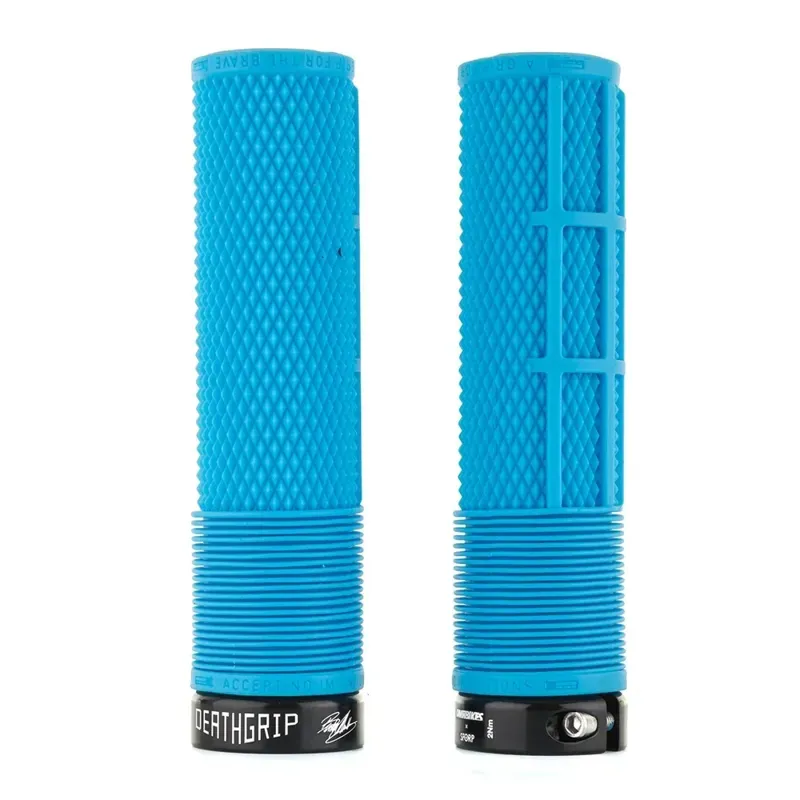 DMR DeathGrip Thick Flangeless Lock-On Grips in Blue-1