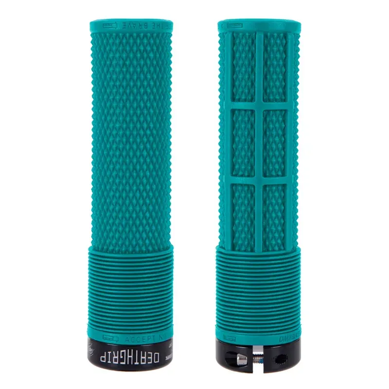 DMR DeathGrip Thick Flangeless Lock-On Grips in Turquoise