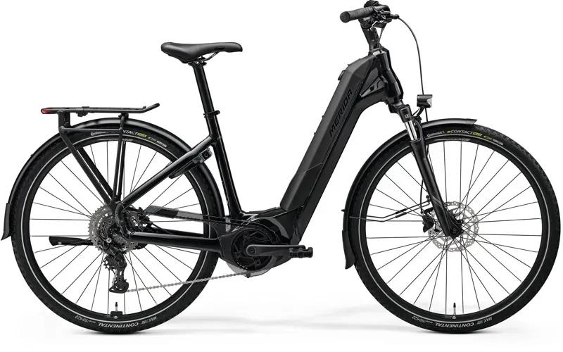 Merida eFloat City 400 EQ E-Bike in Metallic Black/Gunmetal Grey