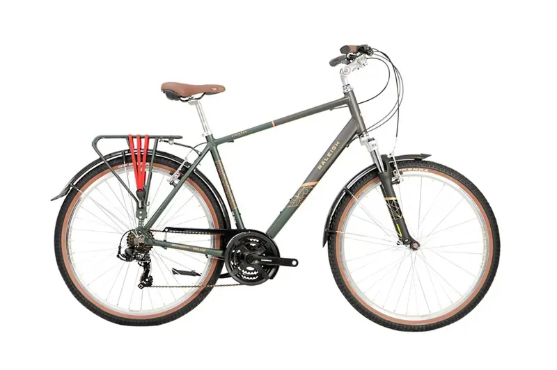 2020 Raleigh Pioneer Trail Crossbar 27.5 Hybrid Bike in Green