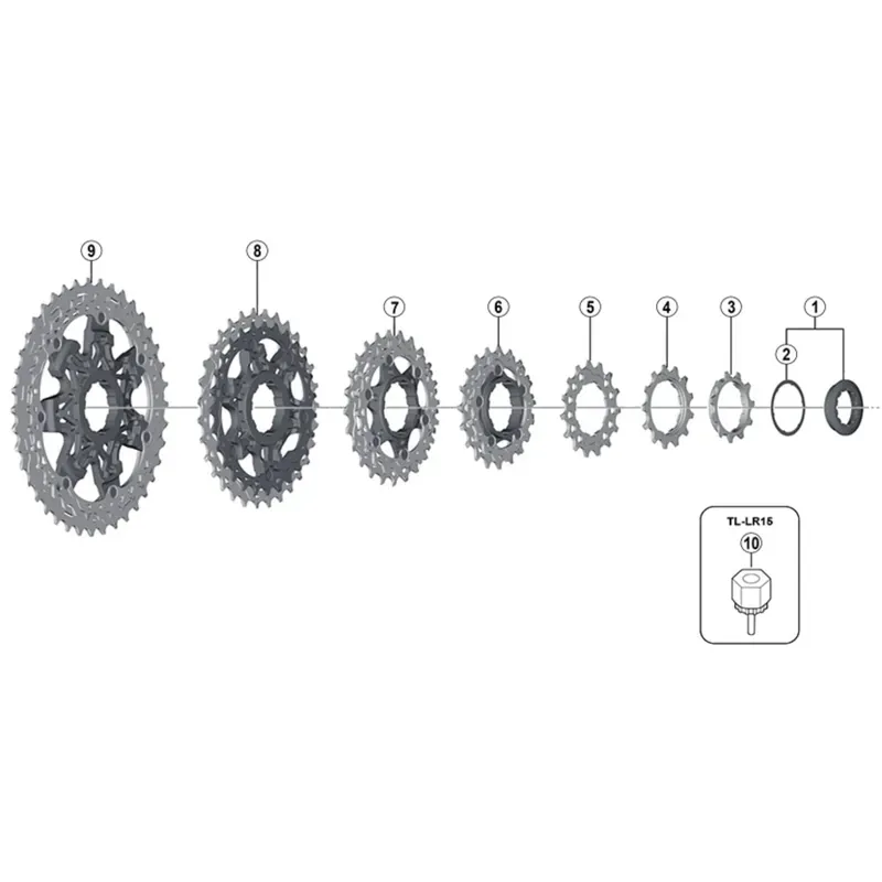 Shimano Spares CSM9000 Lockring and Spacer in Black-1