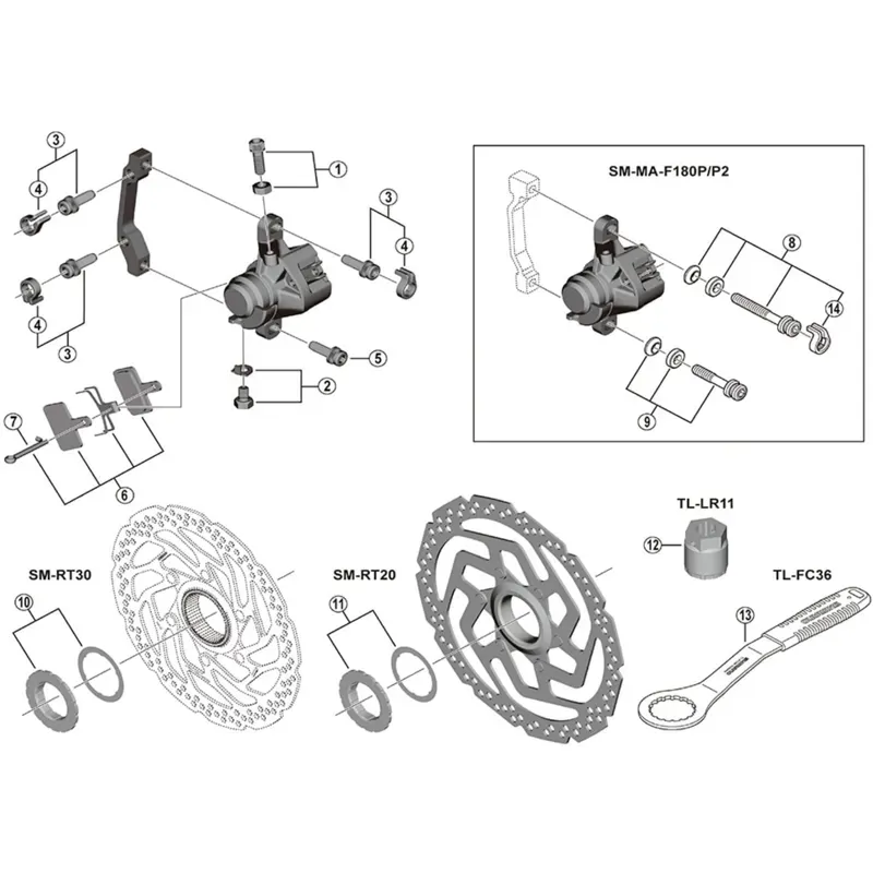Shimano Spares SM-RT10 Lock Ring and Washer in Black-2